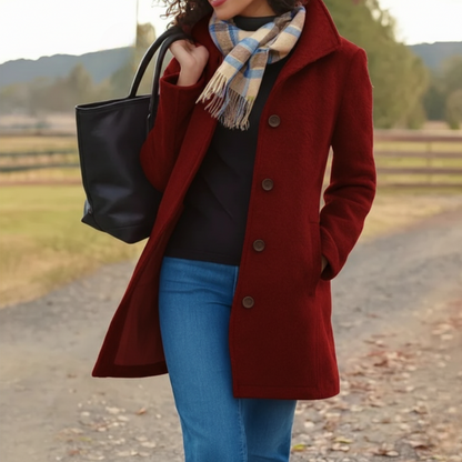 Veste femme élégante Mi-longue Boutons