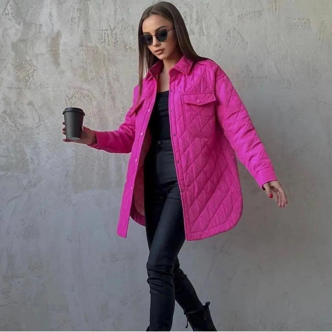 Veste d'automne élégante pour femme, grandes poches pratiques