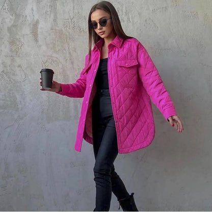Veste d'automne élégante pour femme, grandes poches pratiques
