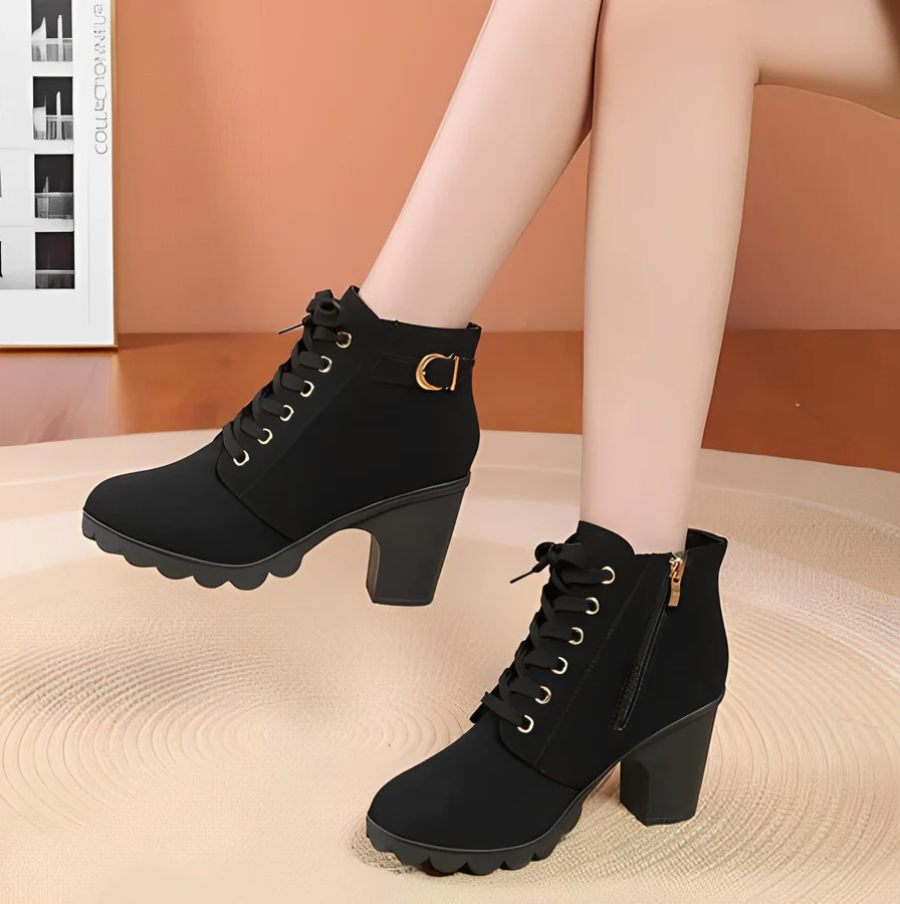 Bottines femme à talon haut et semelle épaisse
