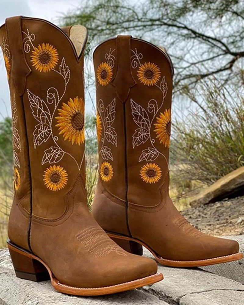Bottes d'été à motif floral