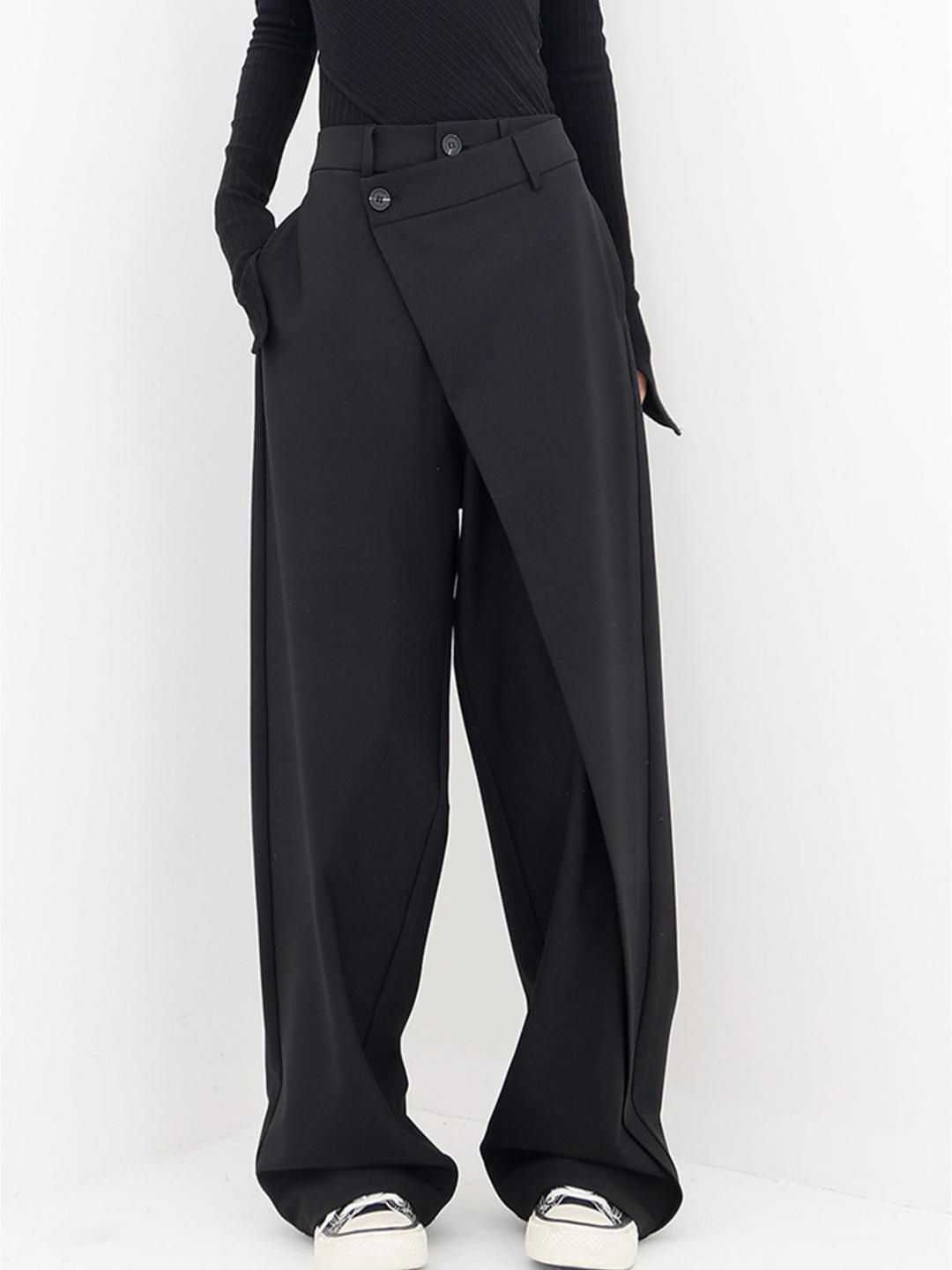 Pantalon confortable taille haute pour femme