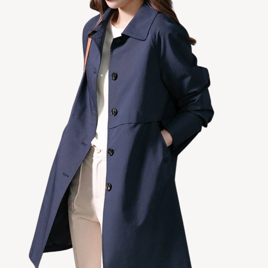 Damen Mantel Elegant Knöpfe - IdealeKleiden