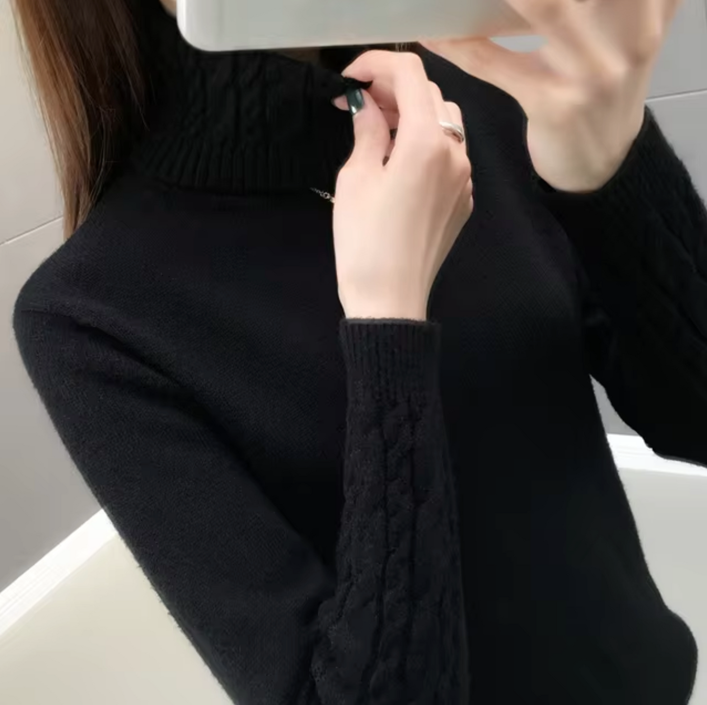 Pull en laine à col roulé doux