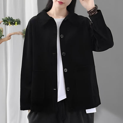 Veste femme confortable avec poches Effet velours côtelé