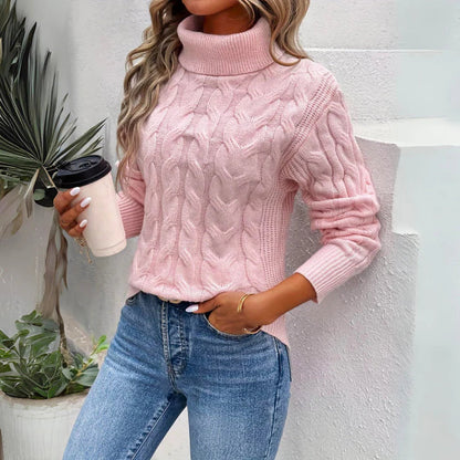 Pull doux pour femme, style maille torsadée