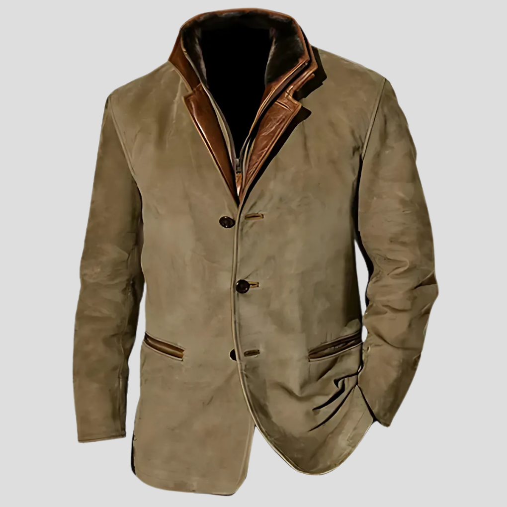 Veste homme moderne style rétro col contrastant