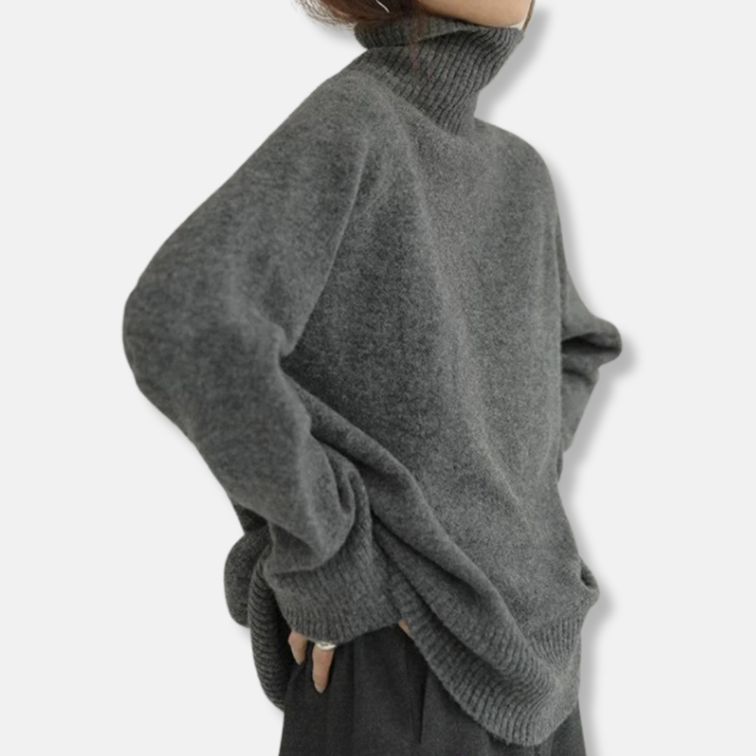 Robe chaude pour femme, col évidé, mélange de laine, coupe ample