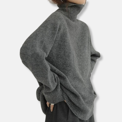 Robe chaude pour femme, col évidé, mélange de laine, coupe ample