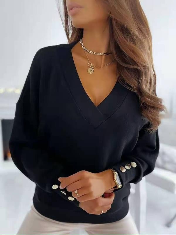 Pull stylé col V femme