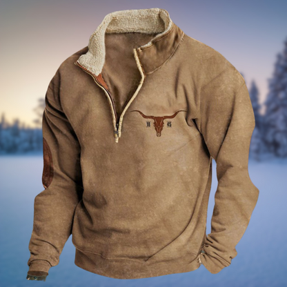 Pull pour homme, décontracté, hivernal, demi-fermeture éclair