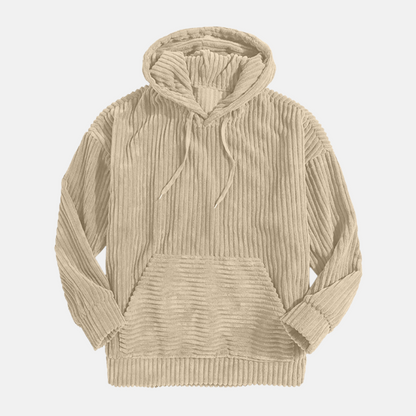 Hoodie classique en velours côtelé doux pour homme