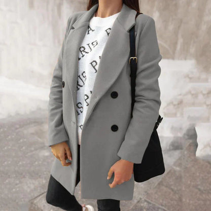 Manteau d'hiver élégant pour femme en laine