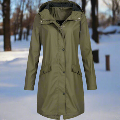 Imperméable à capuche ample pour femme