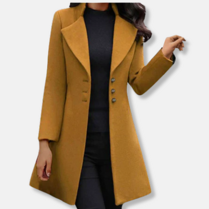 Manteau Femme Laine Coupe Ajustée Mi-long