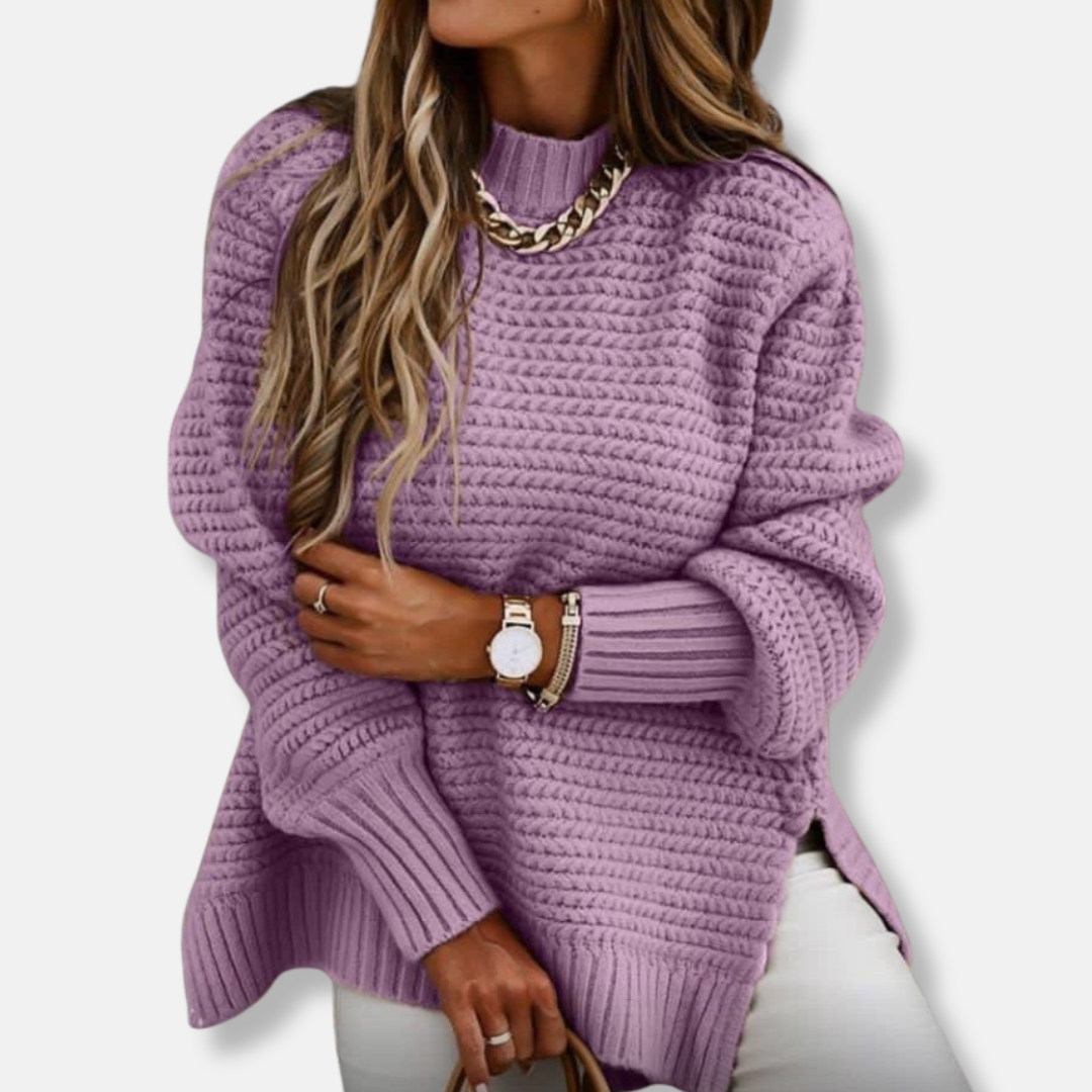 Robe longue Femme en Laine Mélangée Côtelée Douce