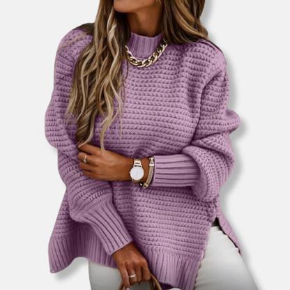 Robe longue Femme en Laine Mélangée Côtelée Douce