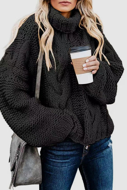 Pull en cachemire élégant col roulé hiver