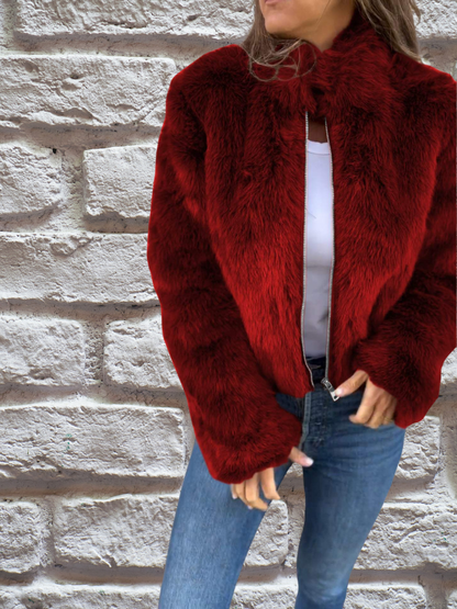 Veste élégante en fourrure pour femme Qualité Luxe