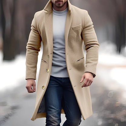 Herren Wollmantel Elegant Mittellang - IdealeKleiden