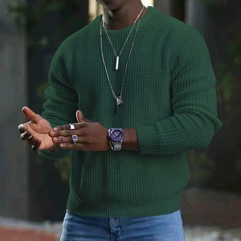 Pull pour homme à manches longues col rond avec grand motif