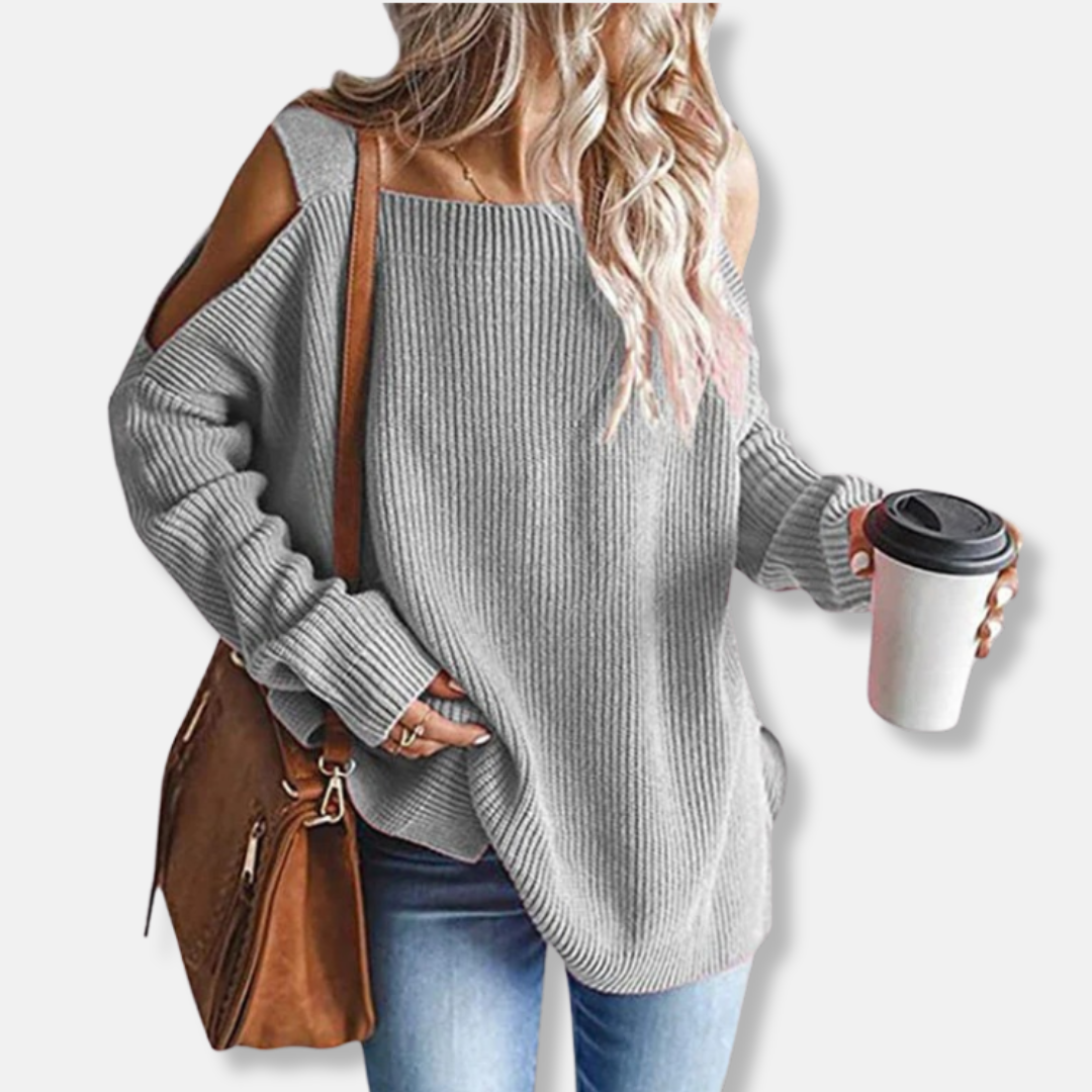 Sweatshirt douillet Épaule dénudée Coupe ample
