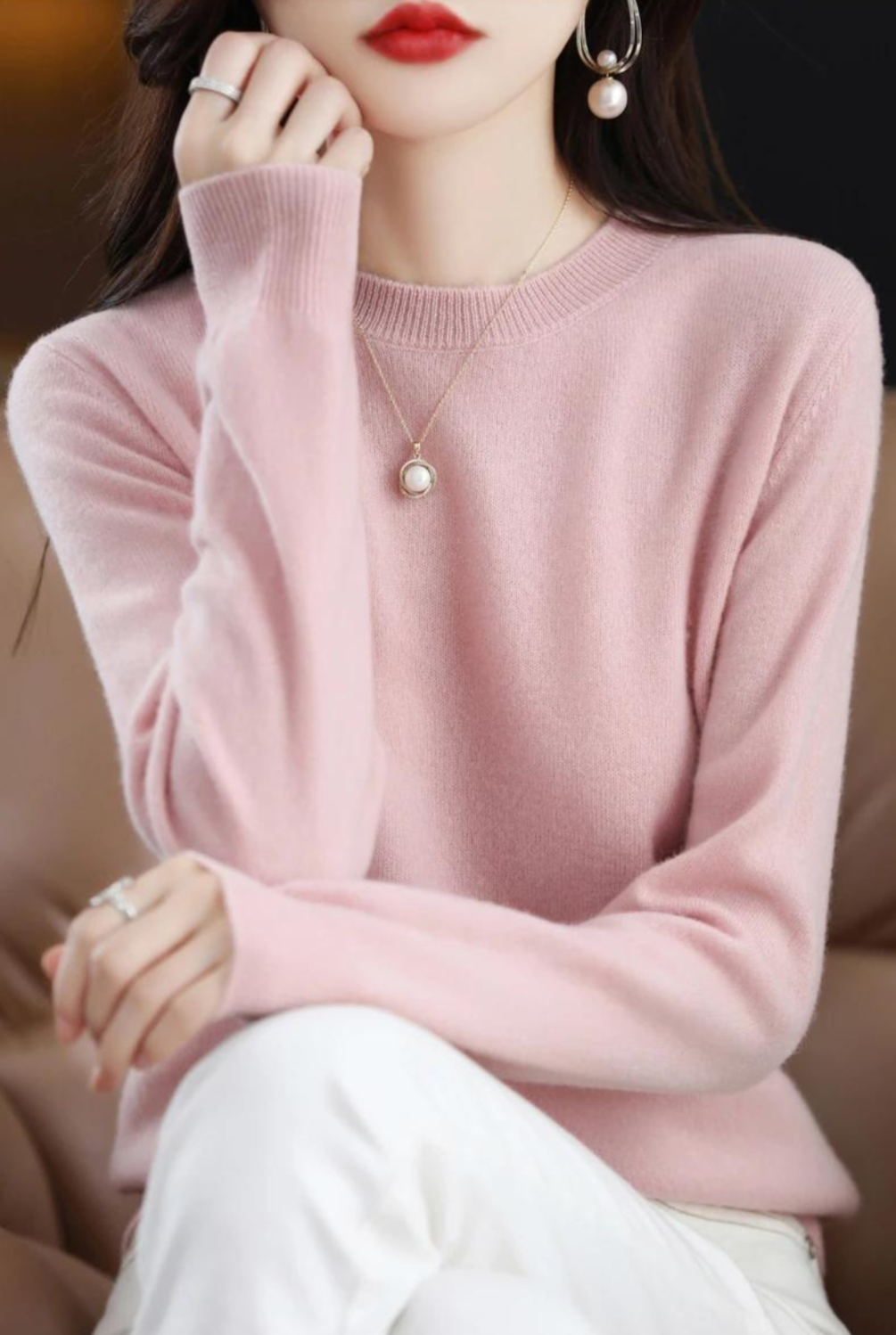 Pull doux à manches longues style moderne