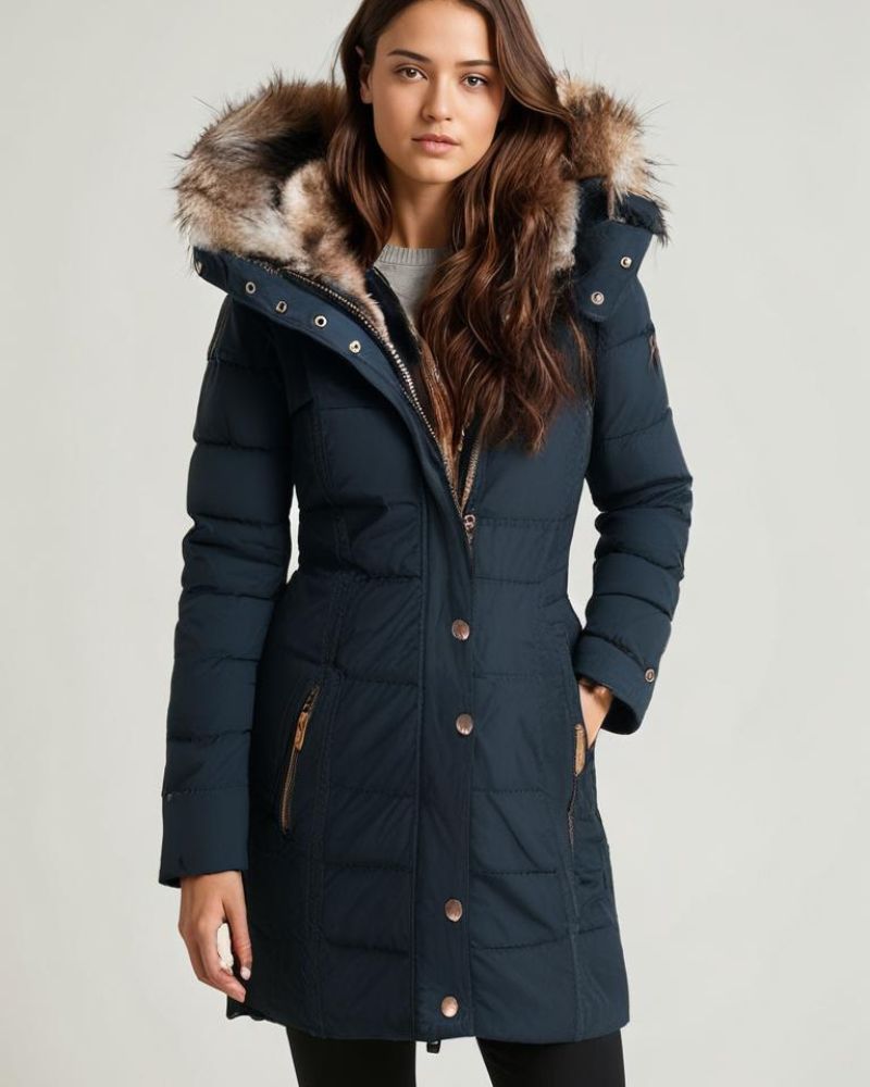 Robe d'hiver chaude | Parka doublée de fourrure pour femme