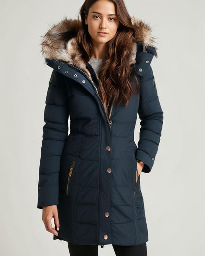 Robe d'hiver chaude | Parka doublée de fourrure pour femme