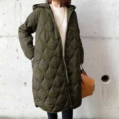 Veste d'hiver pour femme, matelassée et stylée à capuche