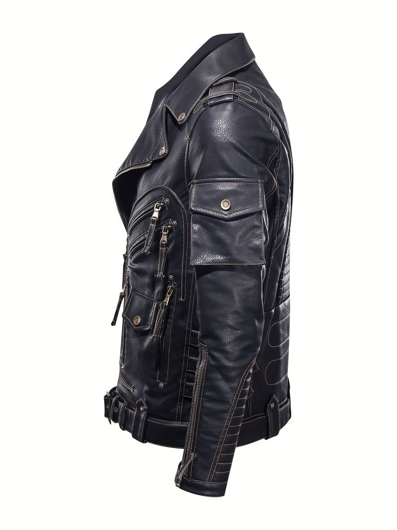 Leder-Motorradjacke Herren Sportlich - IdealeKleiden