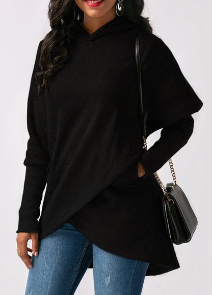 Sweat à capuche femme tendance automne asymétrique stylé