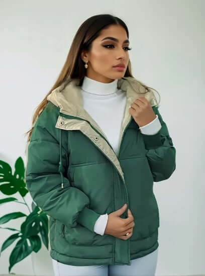 Veste polaire chaude à capuche pour femme
