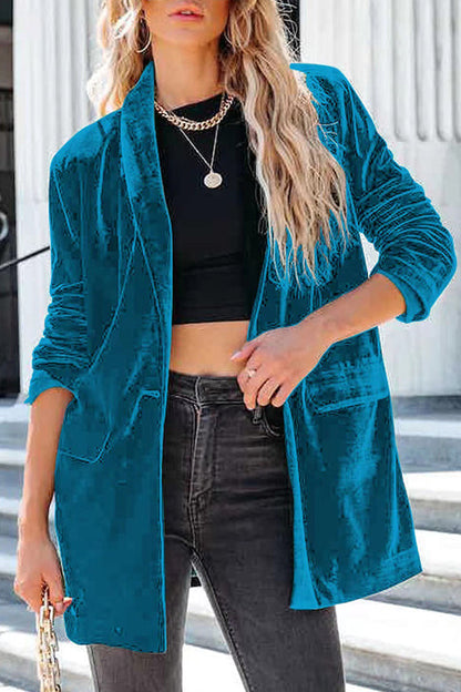 Veste décontractée en velours doré