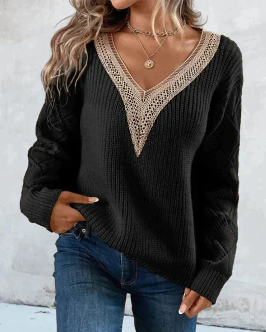 Élégant pull pour femme coupe col en V