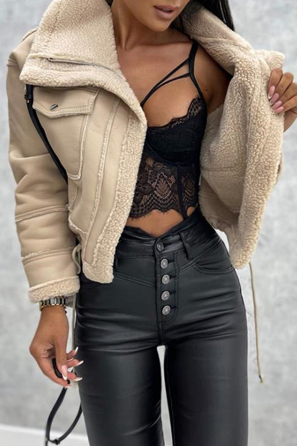 Blouson en cuir zippé