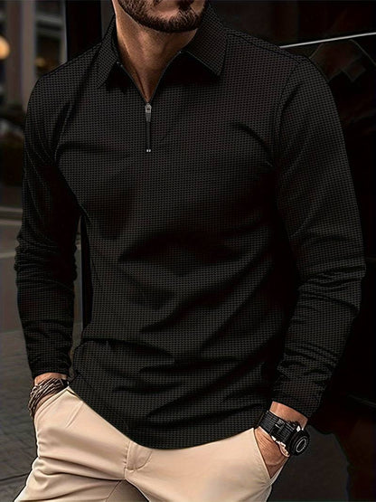 Chemise décontractée à manches longues, motif gaufré, col en V