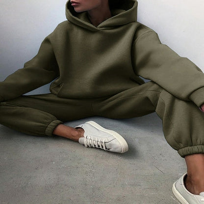 Ensemble pull à capuche chaud d'hiver