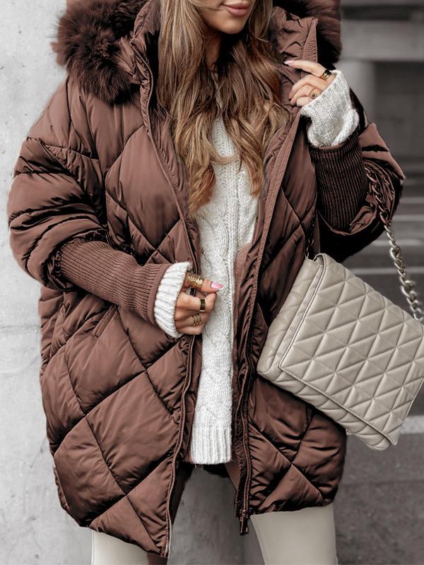 Veste classique pour femme à capuche en coton