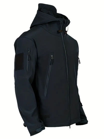 Veste coupe-vent doublée polaire chaude pour hommes