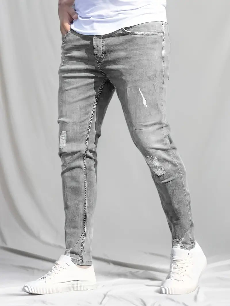 Jean skinny printemps tendance déchiré style