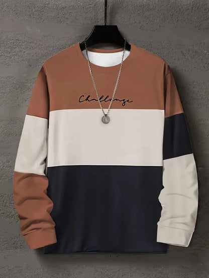 Pull-over color block pour hommes moderne