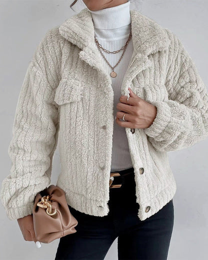 Manteau d'hiver élégant Uni Tissu serré