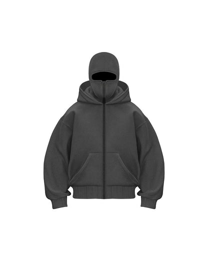 Veste à capuche chaude double capuche fermeture éclair
