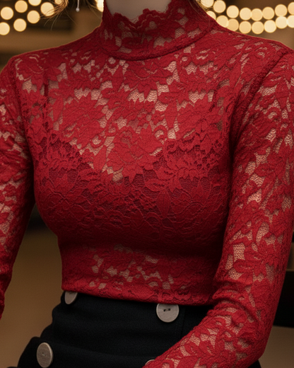 Blouse Femme Dentelle Printemps Élégante