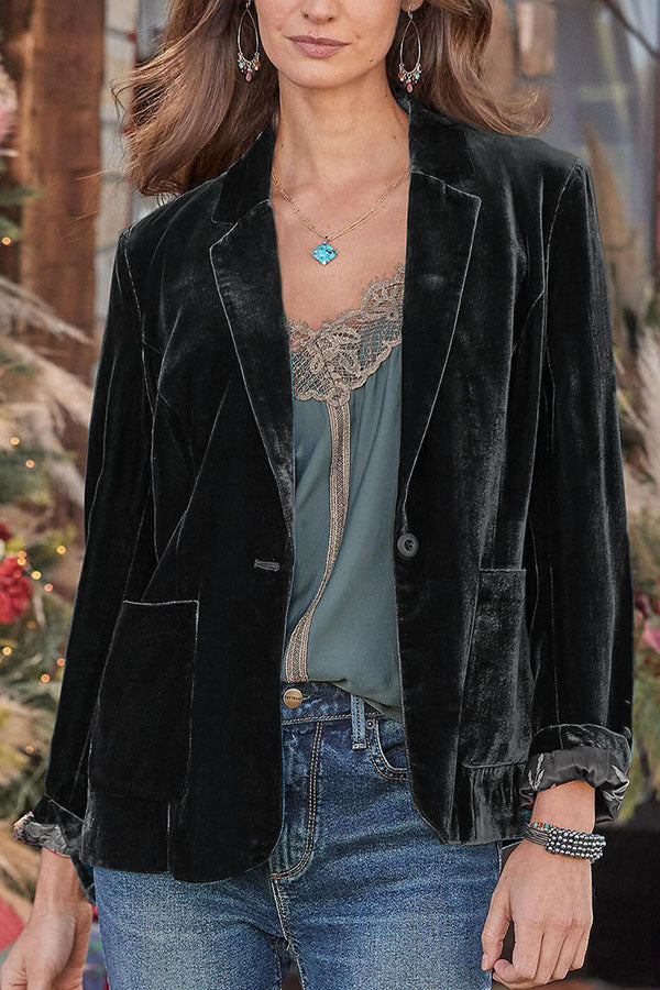 Robe élégante | Top en velours avec mini-blazer