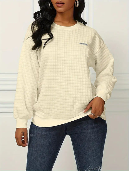 Olivia - Pull gaufré confortable coupe décontractée