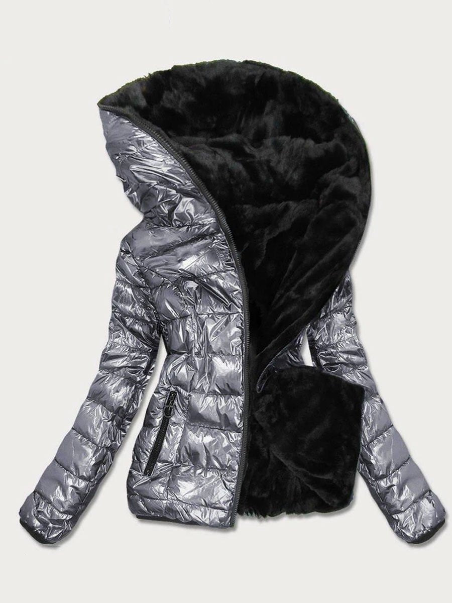 Veste d'hiver douce avec doublure en peluche