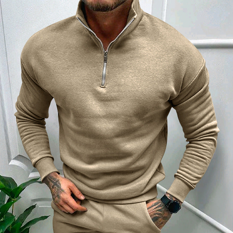 Pulls élégants pour homme, col montant, demi-zip