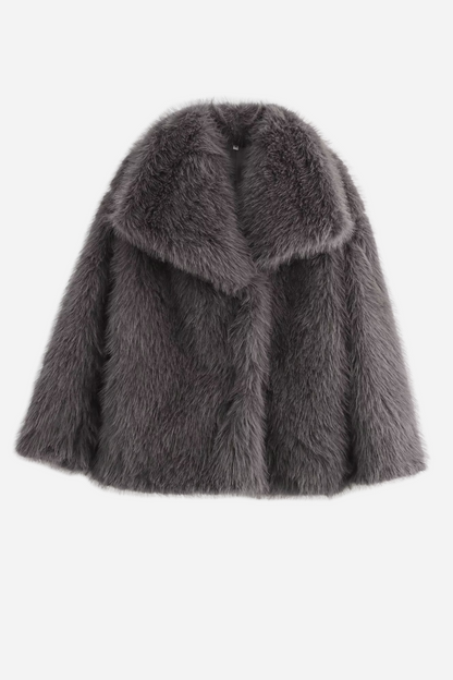 Veste chic en fausse fourrure Col châle